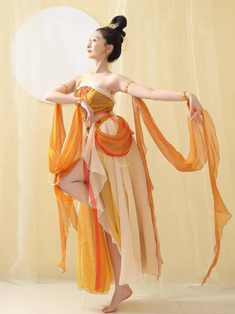 New Flying Apsaras Dunhuang Hanfu Women Sexy Exotic Charm Han Elements Princess Tianzhu Desert Western Regions Dance Costume