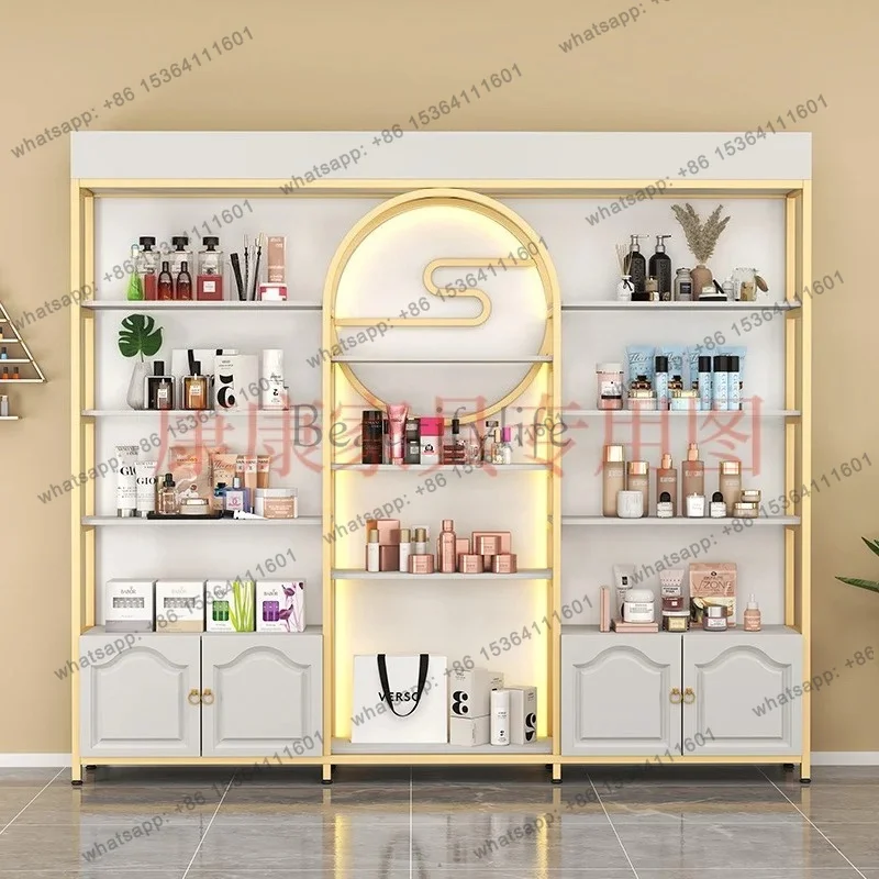 LJY Modern Luxury Cosmetics Display Cabinet Nordic Creative Beauty Salon Skin Care Products Cabinet Shelf Office Furniture