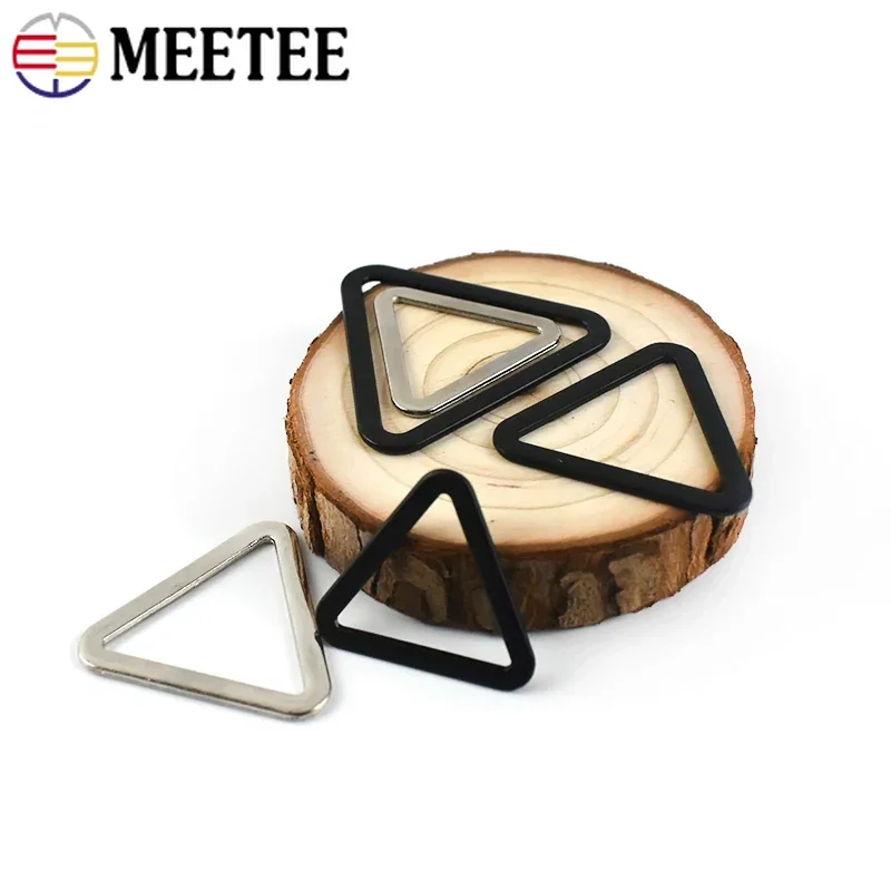 

10Pcs Meetee 18-40mm Metal Triangle Ring Buckles for Handbag Strap Webbing Clothes Adjustable Connector DIY Hardware Accessories