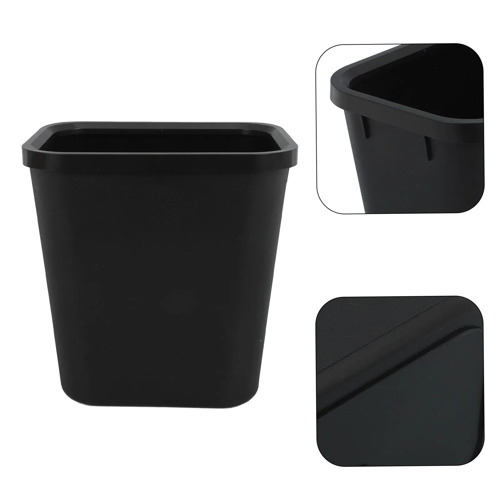 Thickened Plastic Small Trash Bin Square Shape for Bathroom Kitchen Bedroom Home Office Hotel Dorm Rv Indoor Garbage Can Waste