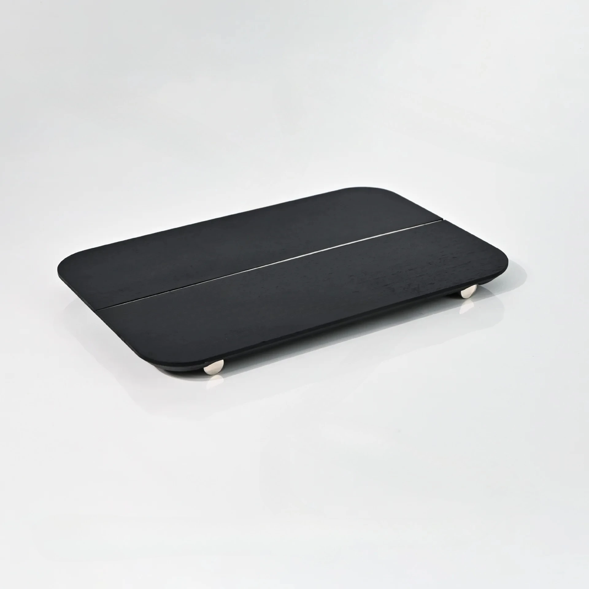 Modern light luxury simple stainless steel leather creative tray Natalie solid wood spotted horse hair storage ornament