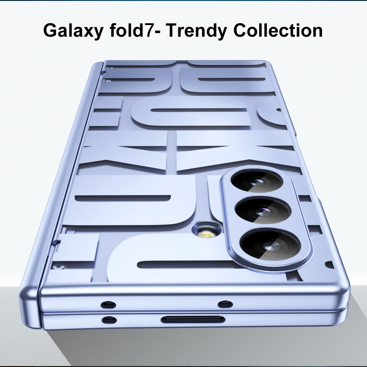 Casing Penutup Belakang PC Keras Lapis Listrik Huruf Modis untuk Samsung Galaxy Z Lipat 7 6 5 4 3 2 dengan Film Layar Kaca