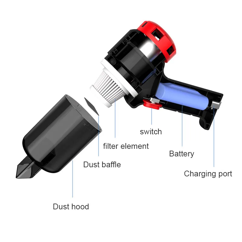 Vehicle Mounted Vacuum Cleaner Wireless Handheld Automatic Mini Vacuum Cleaner & built-in Battery Dual Purpose Portable