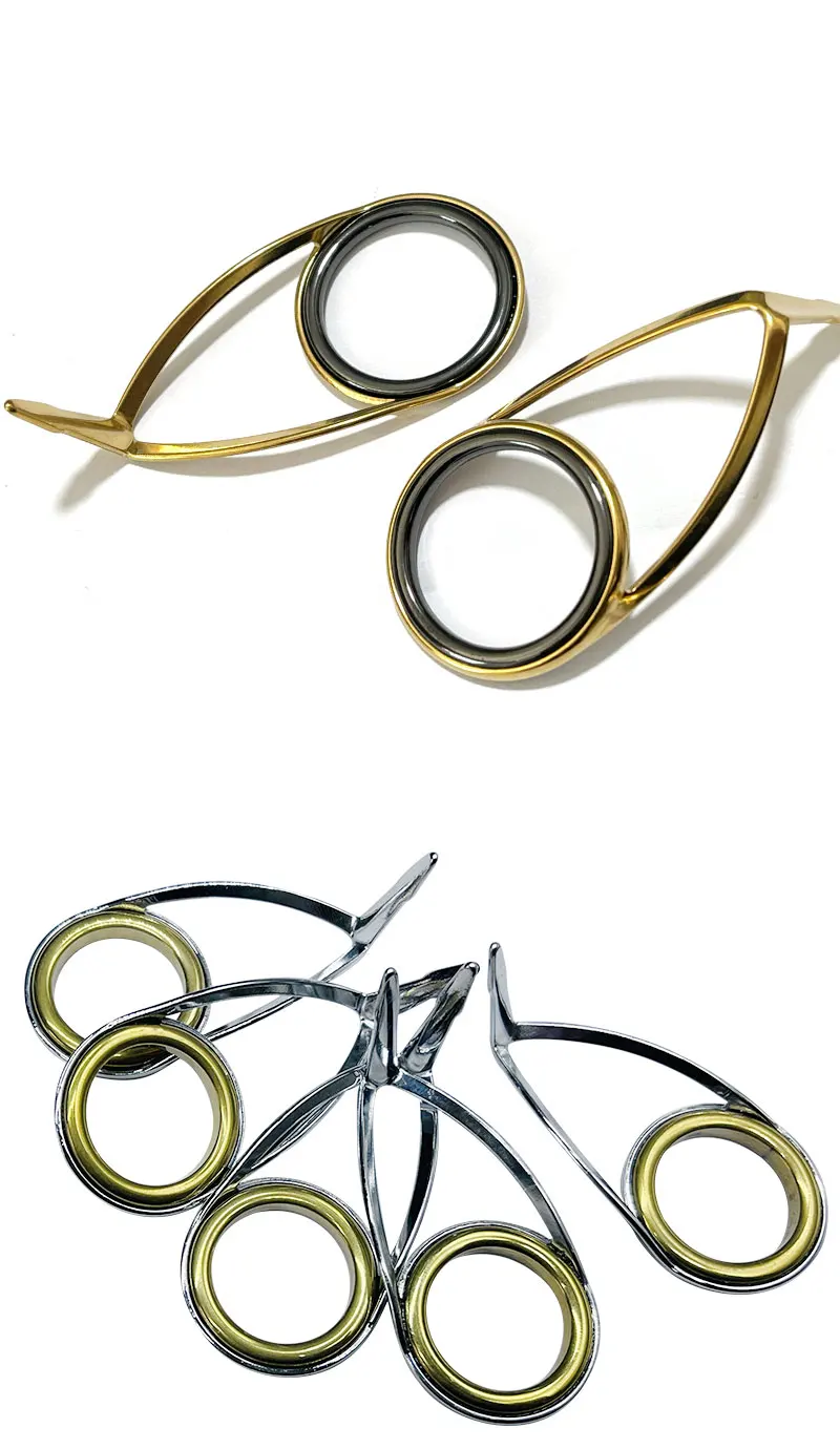 TAKEDO TN75-1 5er-Set Spinnrutenführungen aus Edelstahl mit Keramikringen für DIY-Angelruten-Zubehör – Detail 3