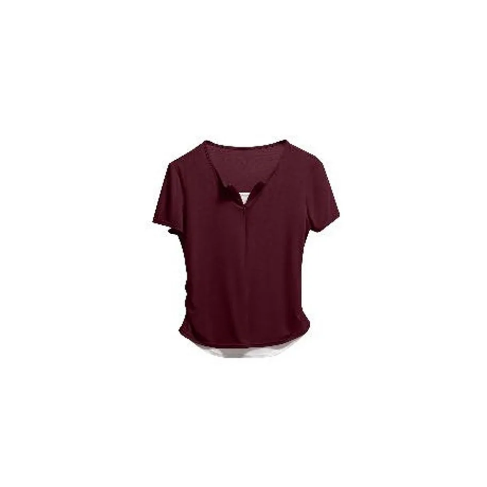 

Cute Y2K Fake Two Pieces Top V-neck Patchwork Slim Crop Top Women Undershirts Chic Short Sleeve T-shirts Streetwear