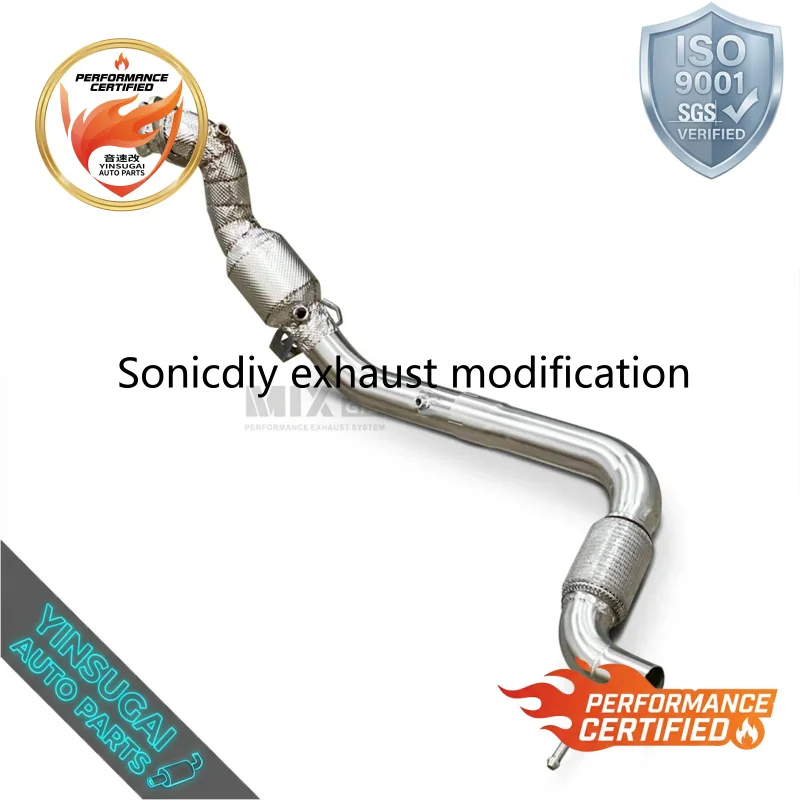 SS304 High Flow Exhaust Manifold Header Downpipe Fit for Ford Mustang 2.3T Performance Tuning Racing Conversion Parts