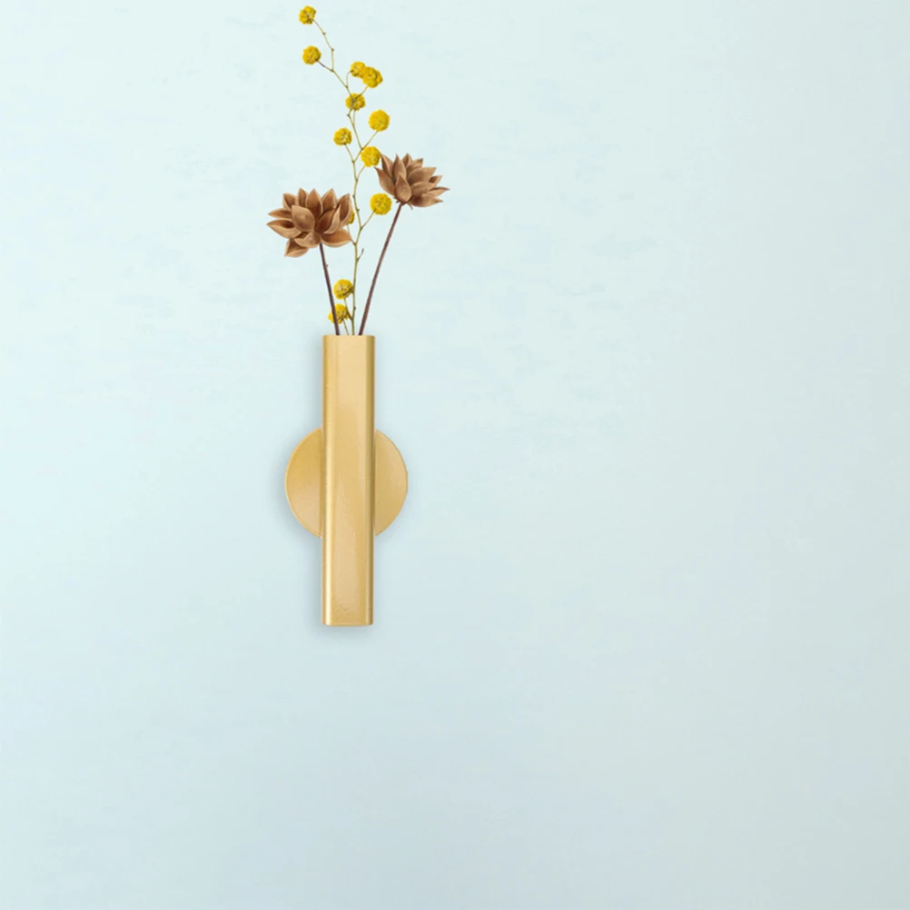 

2pcs Wall-Mounted Flower Tube Nordic Metal Floral Vase For Home Decor Tall Hanging Vases Wall Mounted Decorative Vase For