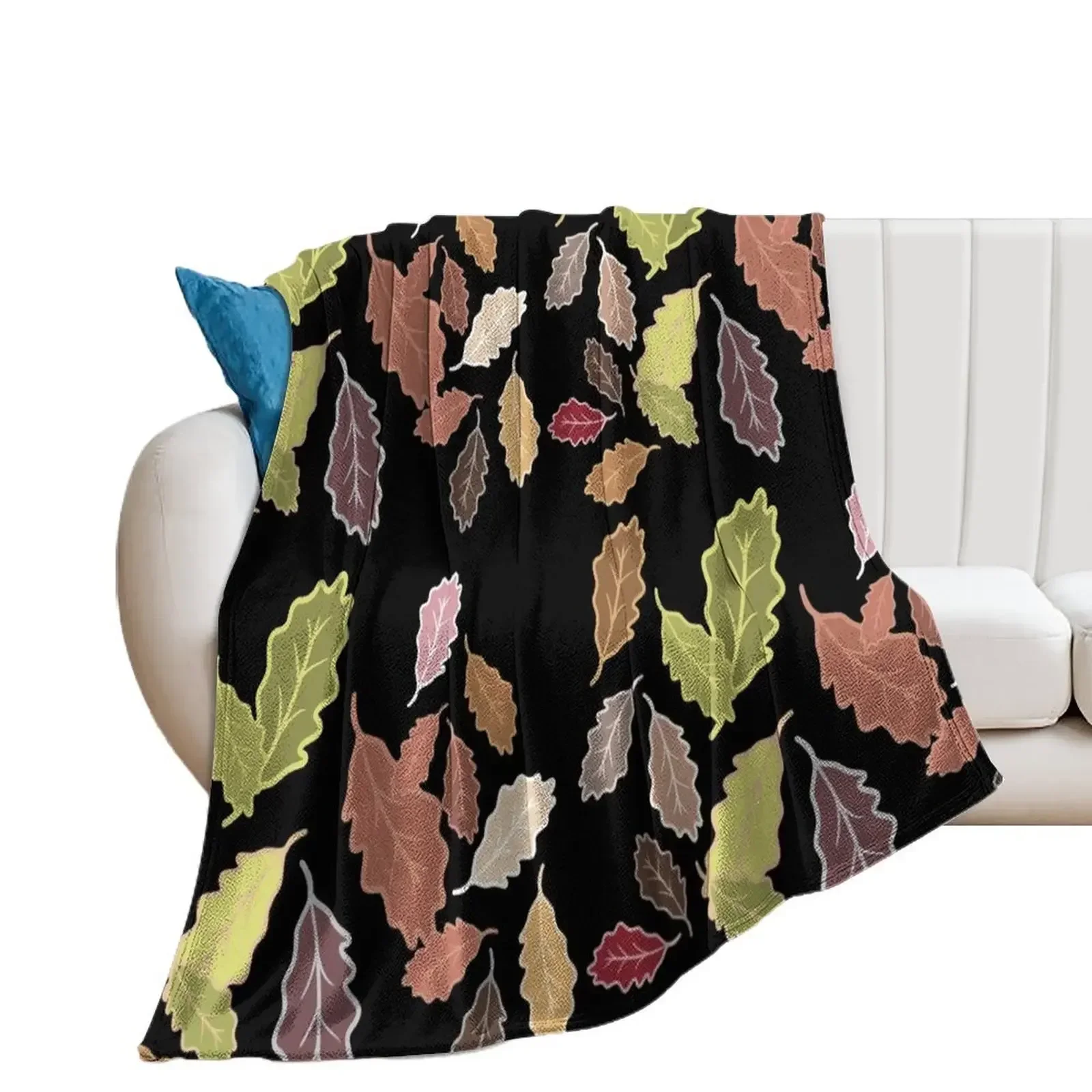 

Fall leaves fluttering dull colors Throw Blanket Loose Soft Big Softest Blankets