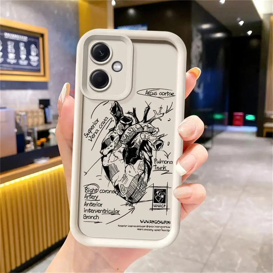 Etui na Redmi Note 10 11 12 Pro 11s 13 14 Pro Plus 12s Miękka obudowa z wzorem kreskówkowego serca