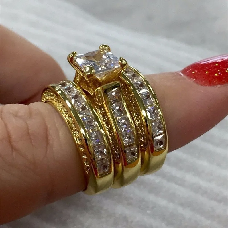 925 Sterling Silver Trendy 3Pcs Set Rings