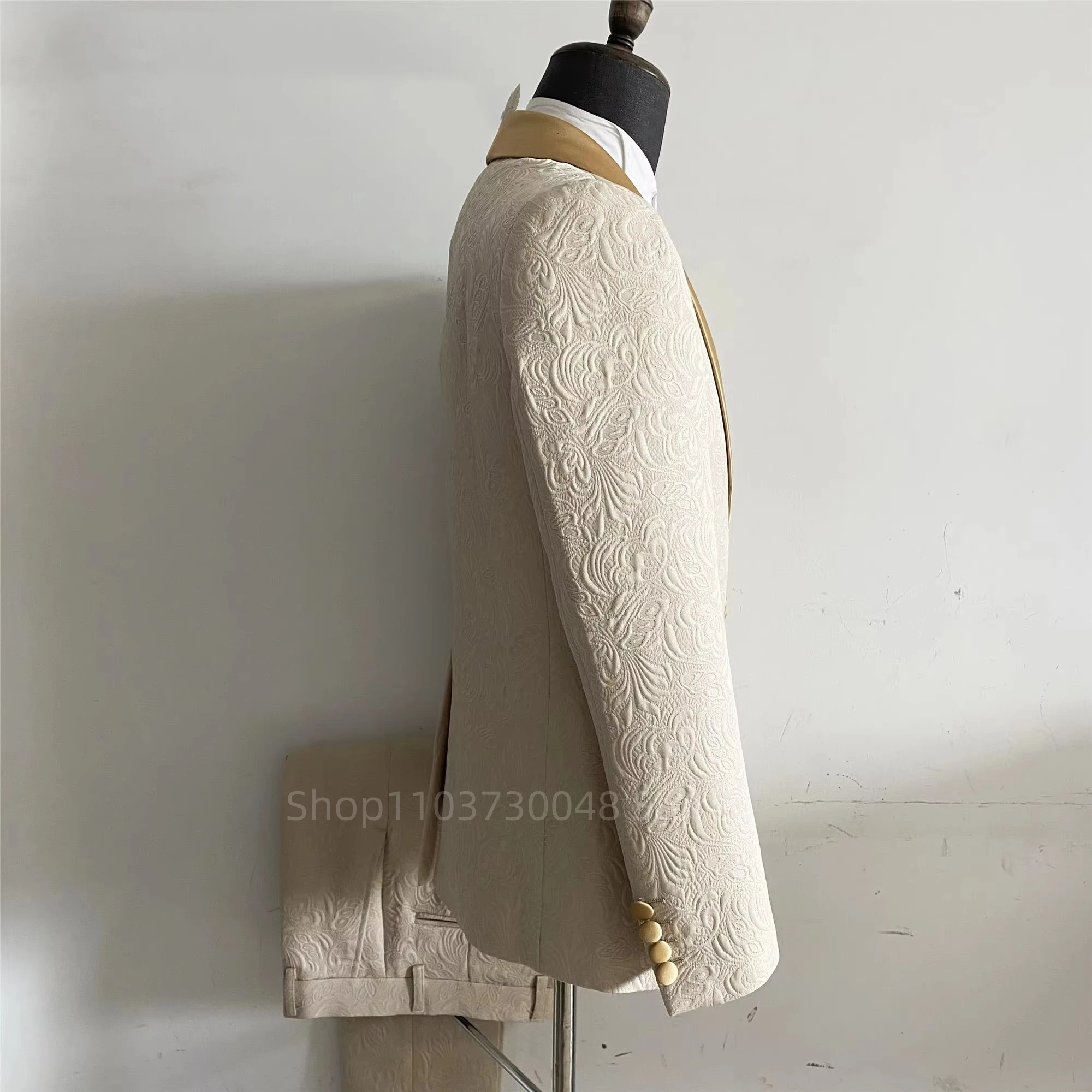 2 Piece Champagne Jacquard Men - đánh giá và giá Wool Scarf Men
