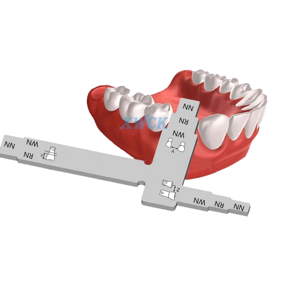 Dental Implant Measuring Ruler for Interdental Distance Implant Locating Cliper Stainless Steel T Shape Measuring Gauge