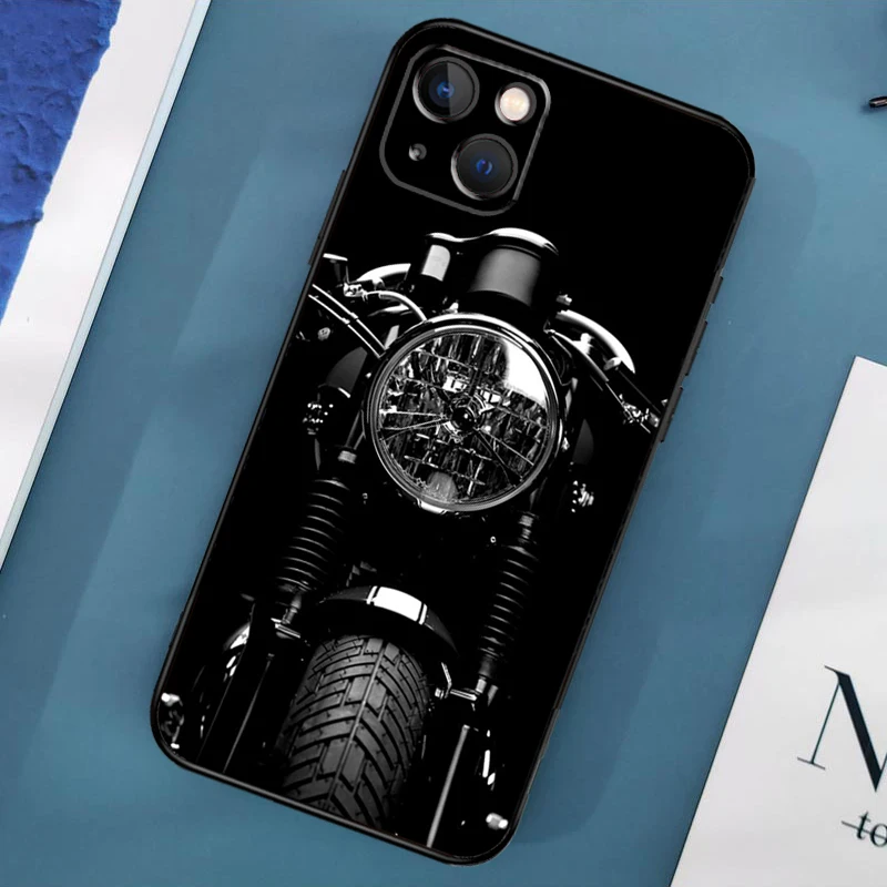 Vintage Motorcycle Case For iPhone 16 15 14 13 12 11 Pro Max XS X XR Plus 12 13 Mini Cover Shell