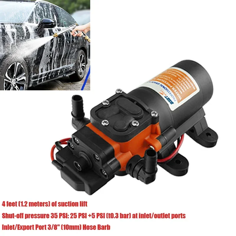 

Mini 35PSI 12V Marine Water Pump Diaphragm Self-priming Pump Solar Shower Car Wash Toilet Pumping Motor Home