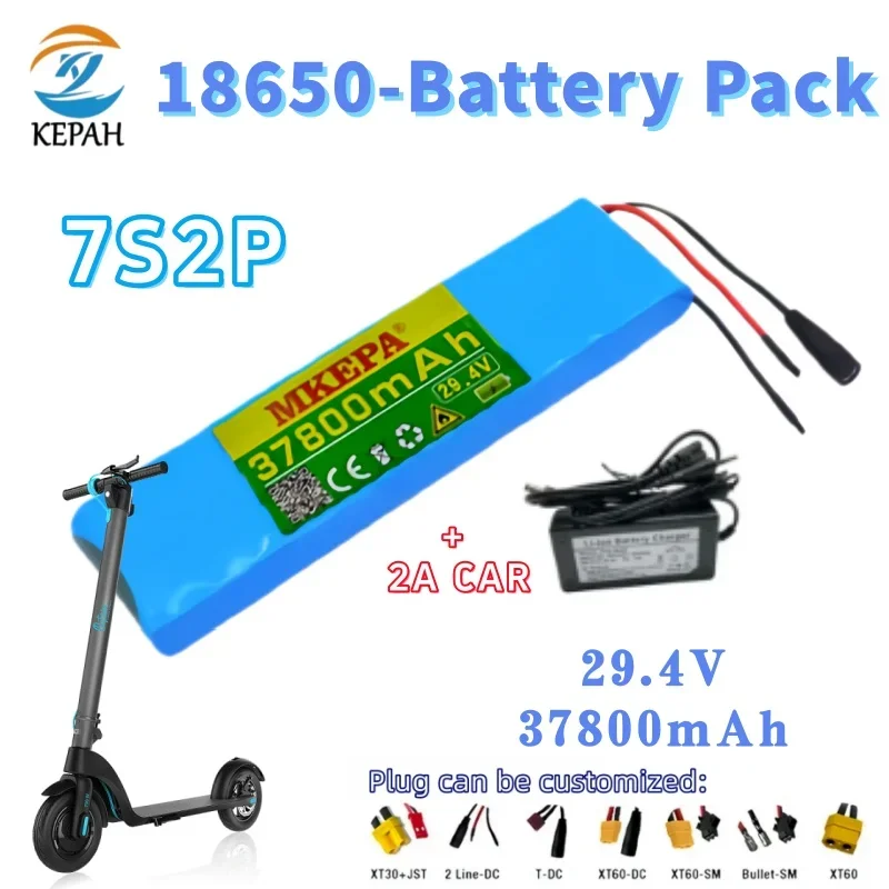 

Новый литий-ионный аккумуляторный блок 18650 7S2P | 29.4В 37.8Ач 37800мАч с BMS и зарядным устройством для электровелосипедов, мопедов, скутеров