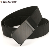 TUSHI New Luxury Leisure Belt for Men Sturdy Nylon Metal Automatic Buckle Elastic Duty Belt Tactical Outdoor Girdle Accessories