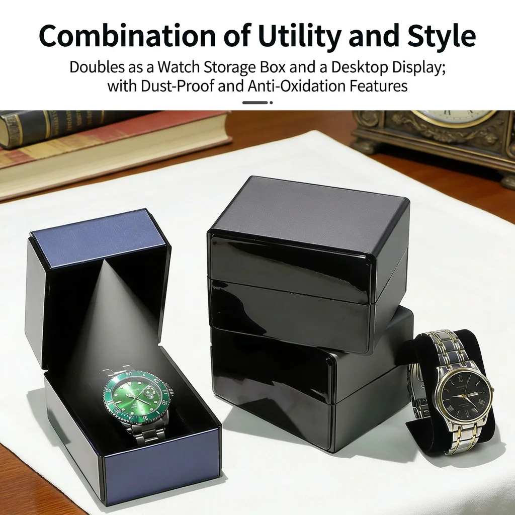 

Single Slot Watch Box Stain-Resistant Watch Storage Case Pu Leather Watch Box Elegant For Home Jewelry Storage Personal Storage