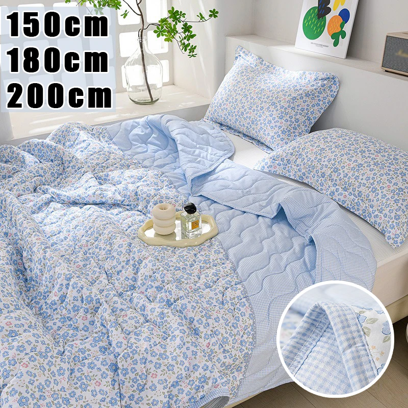 Lightweight Summer Blanket 150/180/200cm Skin Friendly Air Conditioner Quilt Soft Comforter for Bedroom Sofa Nap Travel Camping