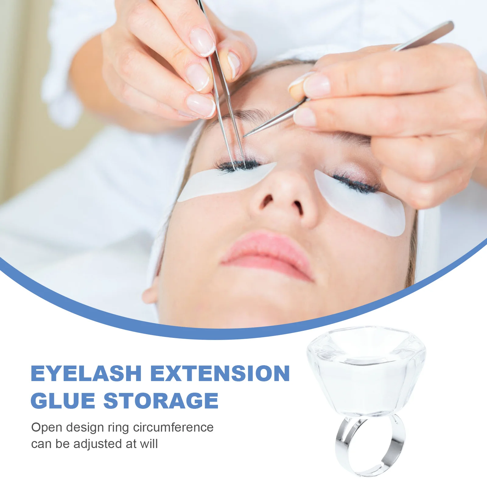 

1Pcs Crystal Ring Cup Reusable Glue Ink Holder for Eyelash Extensions Tattoo Artist Professional Tools Set Ring Cup