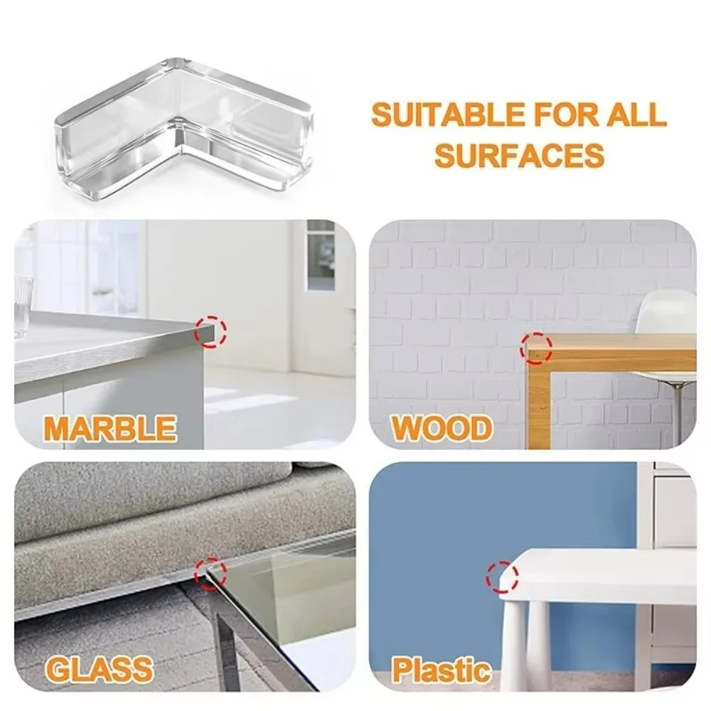10PCS/4PCS Silicone Corner Protectors Clear Anti-collision Furniture Corner Protectors Transparent Soft Corner Sheathing