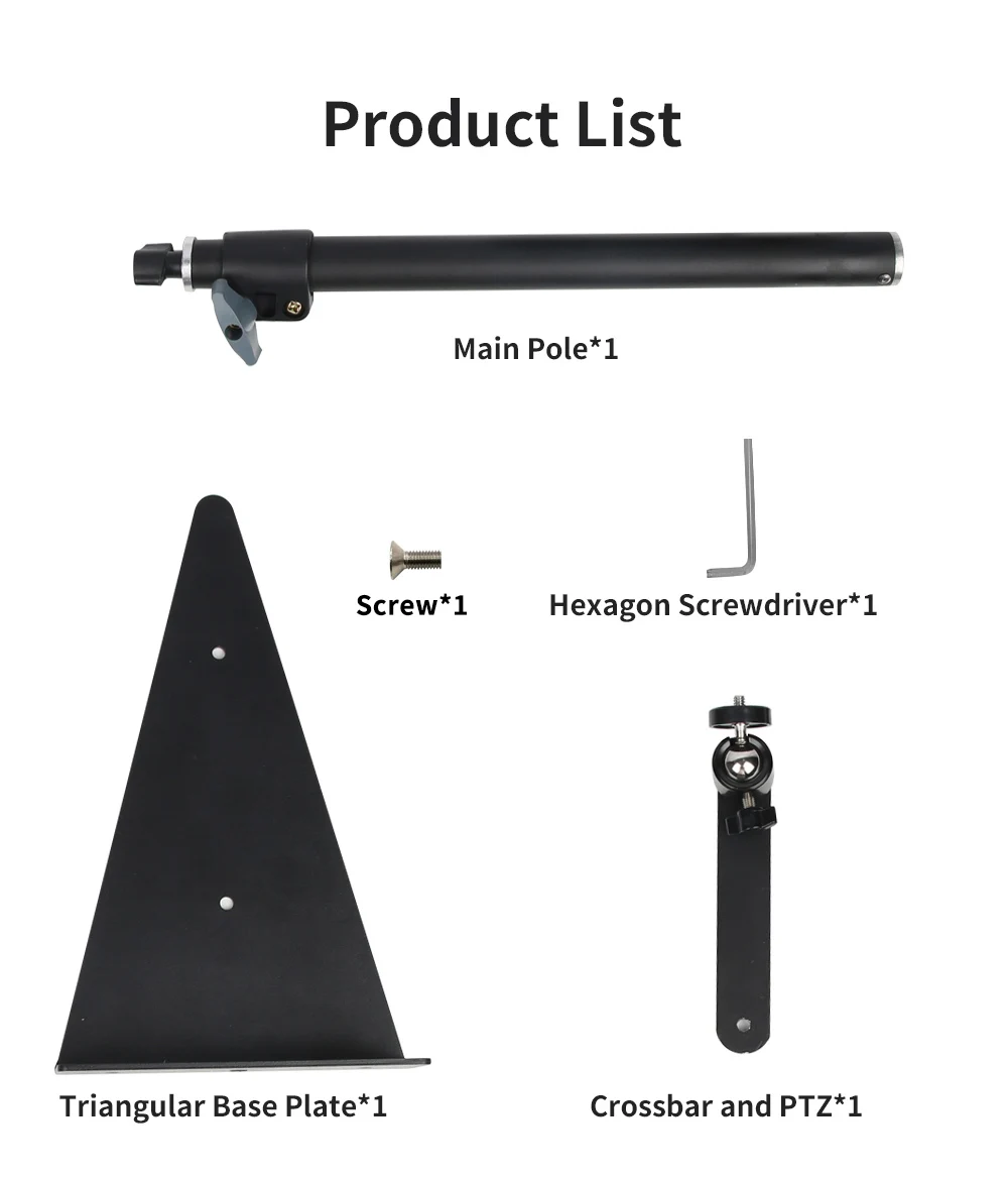 360 Degree PTZ Rotation Projector Stand Holder Tripod Light Clamp Desk with 1/4" Fixture For Ring Light DSLR Camera