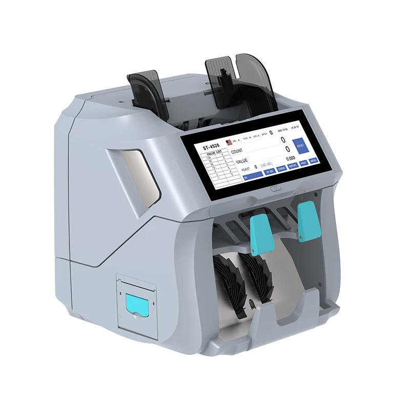 Two-Pocket Mixed alue Banknote Counter Sorter, Dual CIS High Efficiency Cash Counting hine