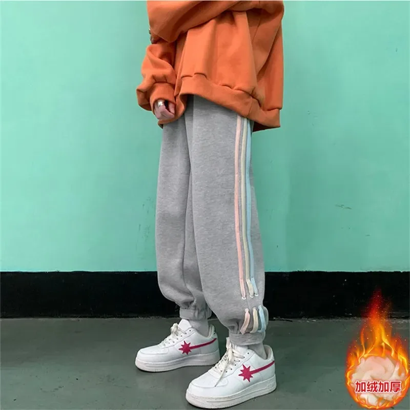 

Women's Elastic High-waisted Loose Slimming Harem Plus Velvet Thickened Hong Kong Style Wide-leg Pants Casual Trousers