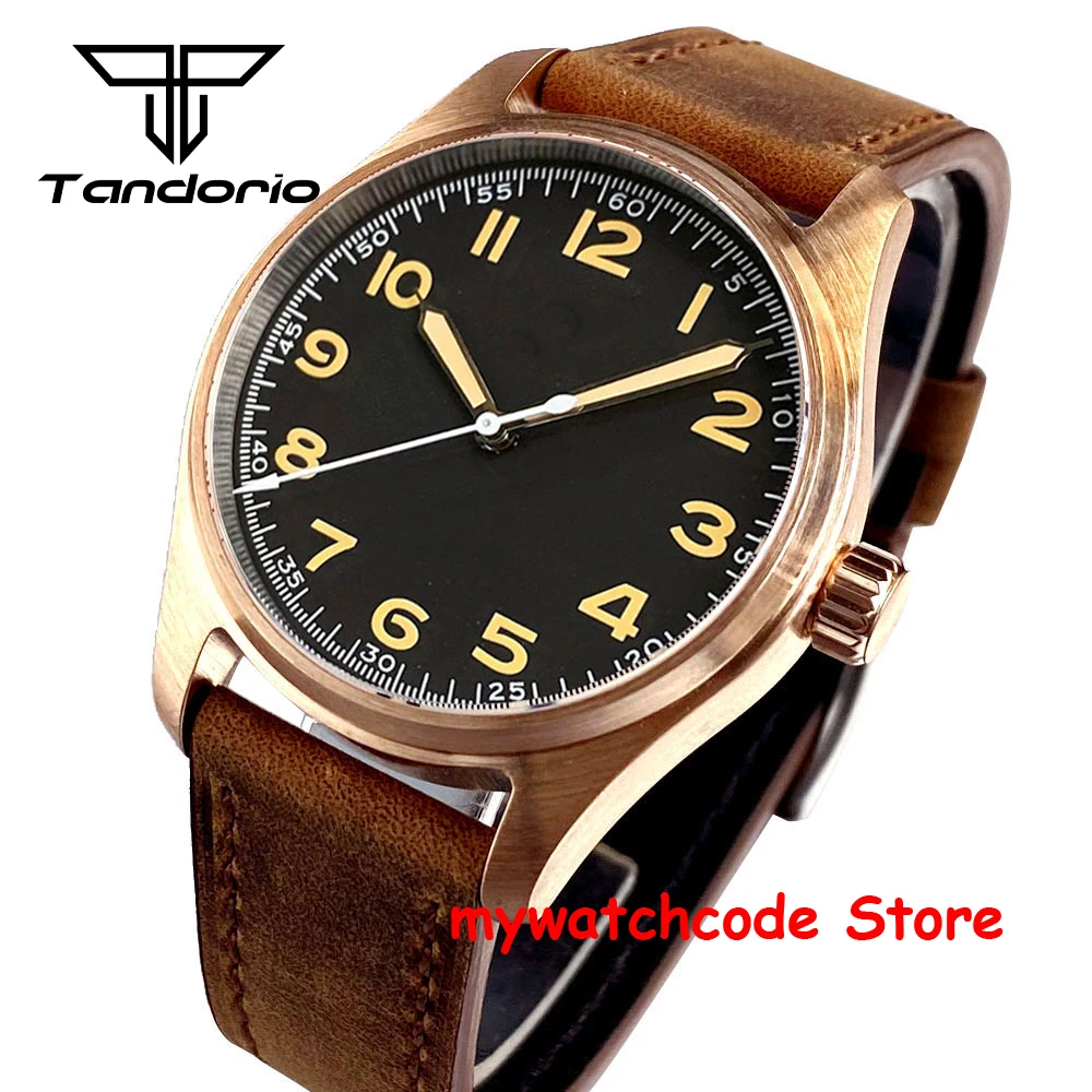 Maßgeschneiderte Uhr für Herren, echte Cusn8-Bronze, 20 Bar, wasserdicht, automatische Fliegeruhr, Vintage-Armbanduhr, NH35A, PT5000-Uhrwerk