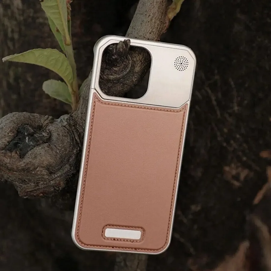 For iPhone 15 14 13 Pro Max Luxury Aluminum Metal Leather Aromatherapy Phone Case Rimless Shockproof Anti-scratch Fragrant Cover