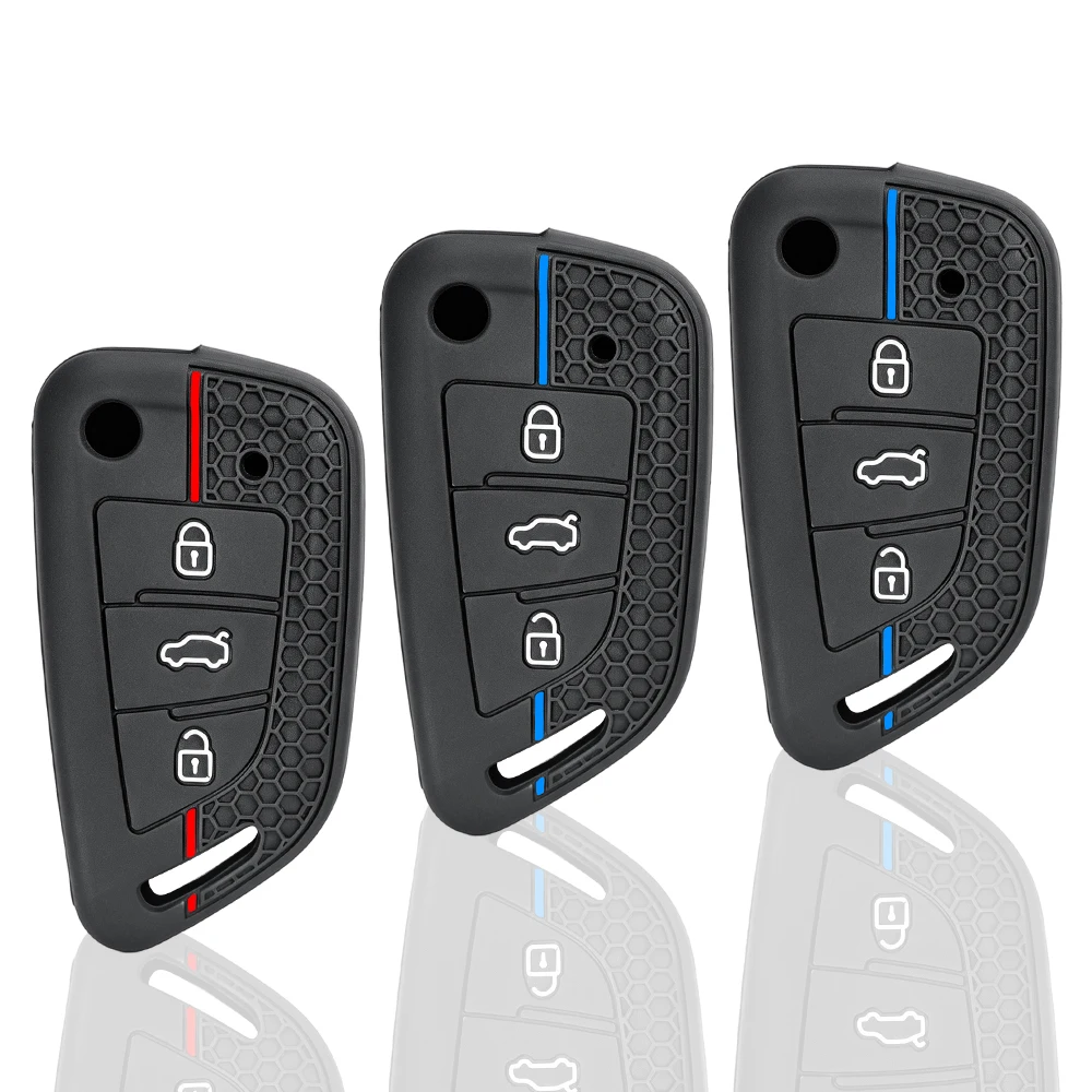 3 Buttons Silicone Car Key Cover Case for XKKF20EN Folding Flip Remote Xhorse VVDI Remote Wire Remote Key