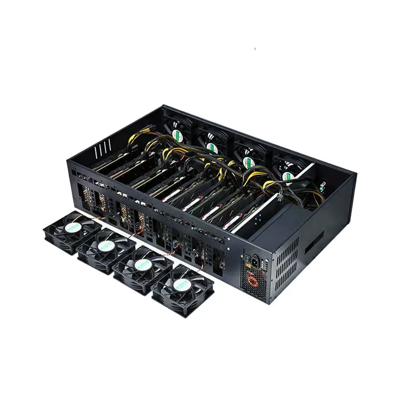 

FULL Set 8 GPU Server Case ETH Mining Rig Frame 6 GPU 8 GPU Frame Mining Case 70mm 2000W PC Power Supply