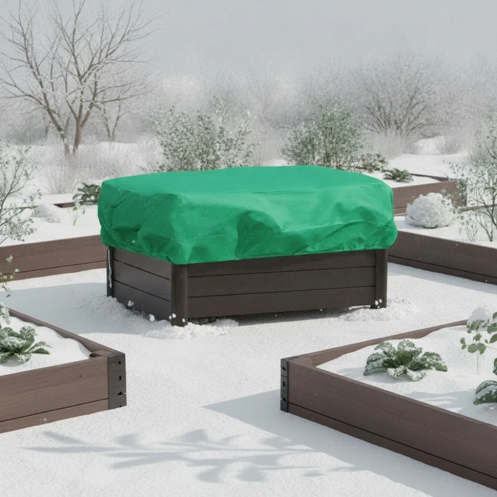Drawstring Cord Garden Bed Cold Guard Non-woven Anti-Frost Vegetable Frost Protection Cover Breathable Rectangular