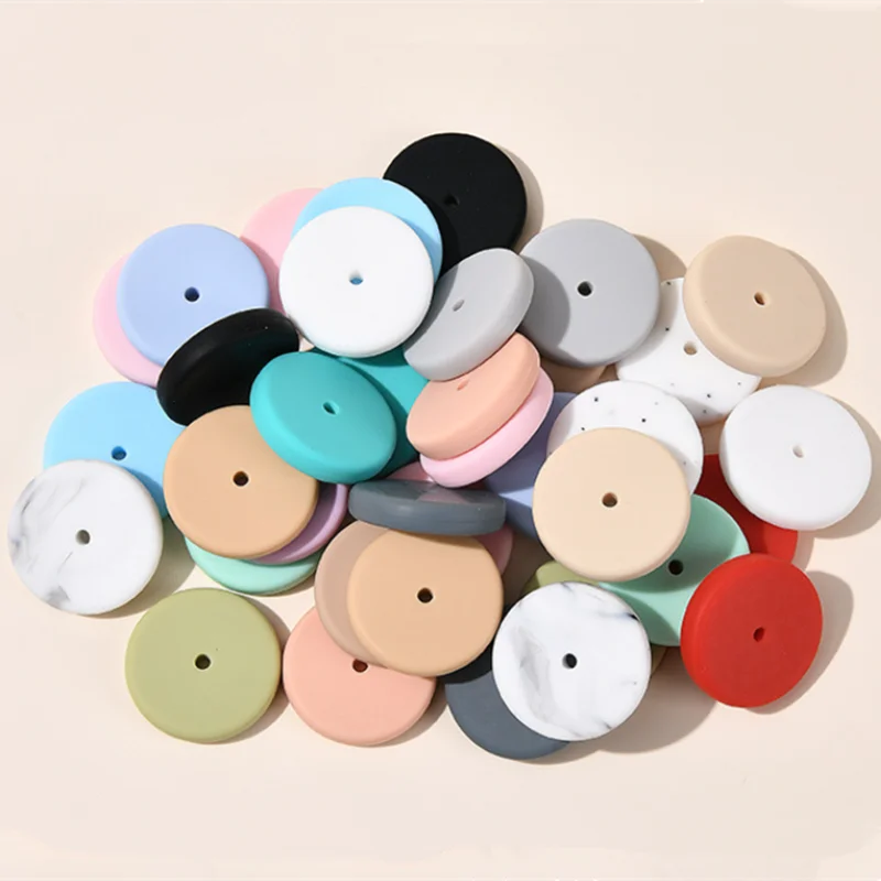 50pcs 25MM Round Silicone Beads BPA Free Food Grade Silicone For Jewelry Making DIY Pacifier Chain Necklace Jewelry Accessories