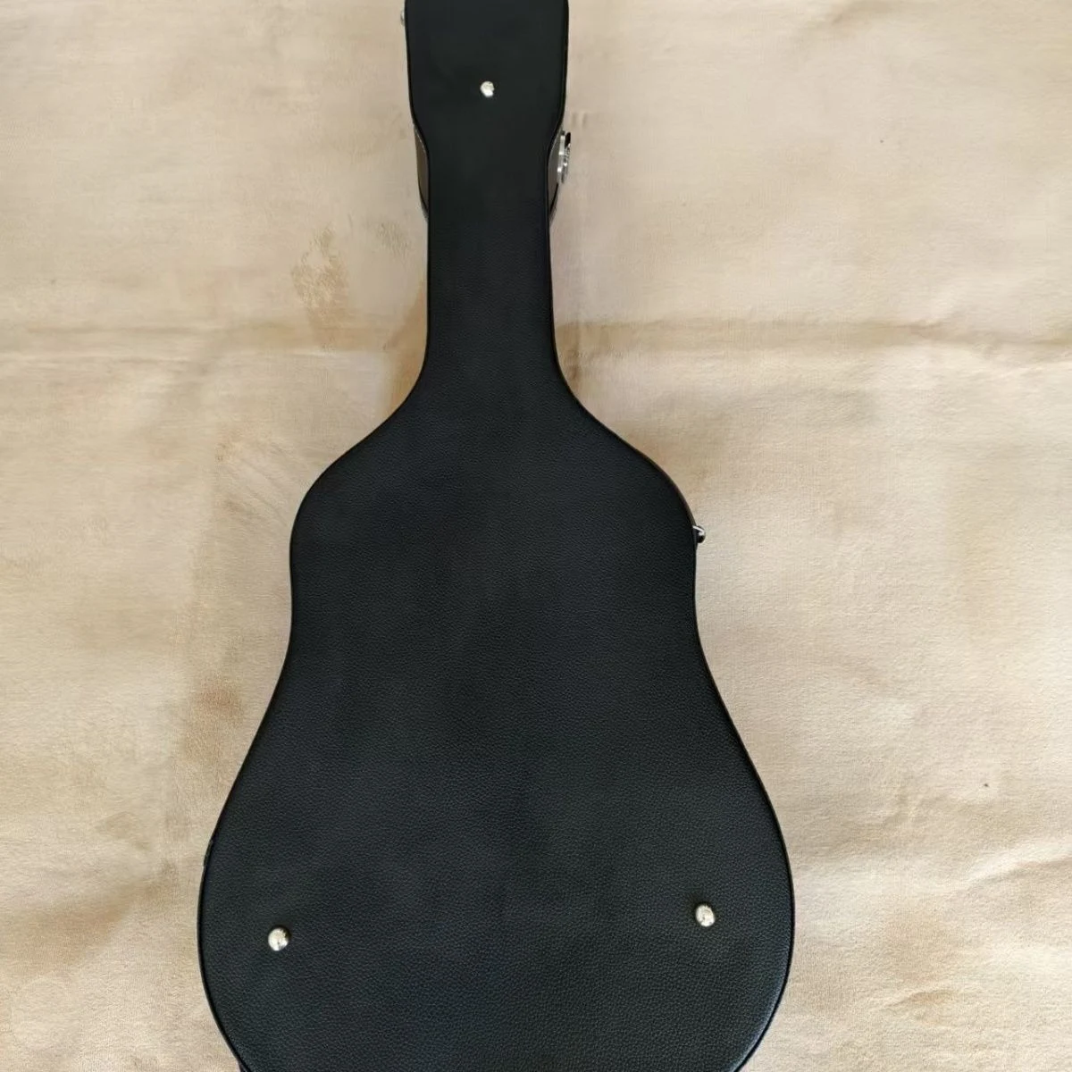 41 Inch Acoustic Guitar Hard Case Black Textured PU Leather Protective Carrying Case with Soft Plush Lining for EPI Style Guitar