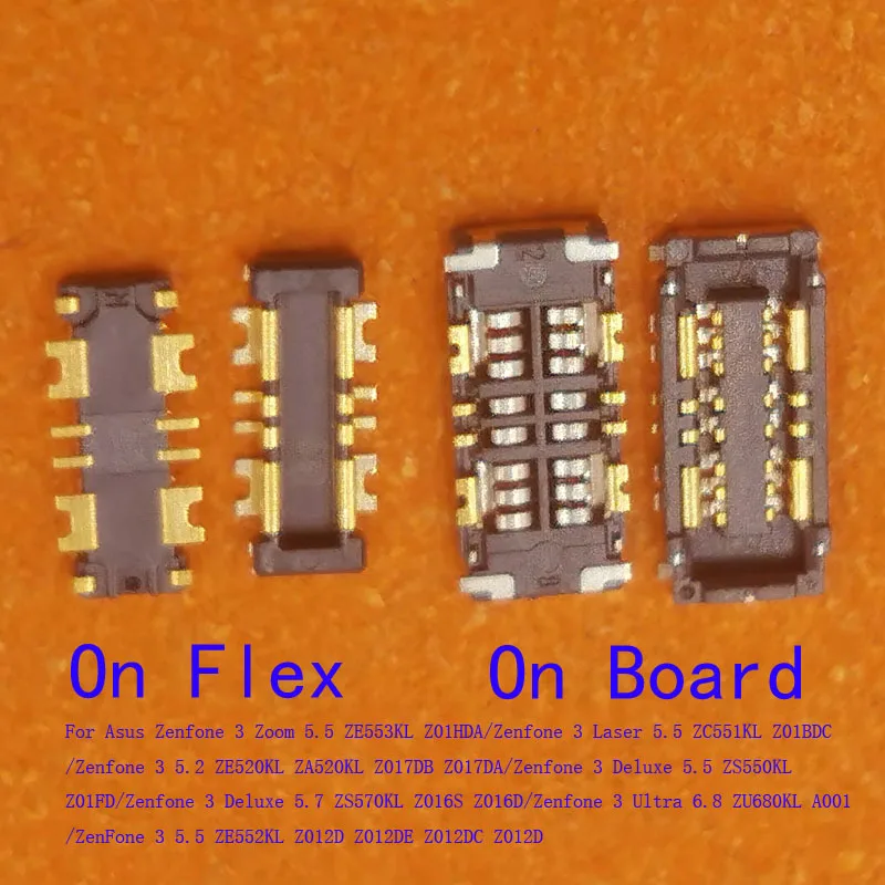 2-50 pçs bateria jack flex fpc conector plug para asus zenfone 3 zoom deluxe laser ultra zs550kl zs570kl zc551kl ze520kl zenfone3