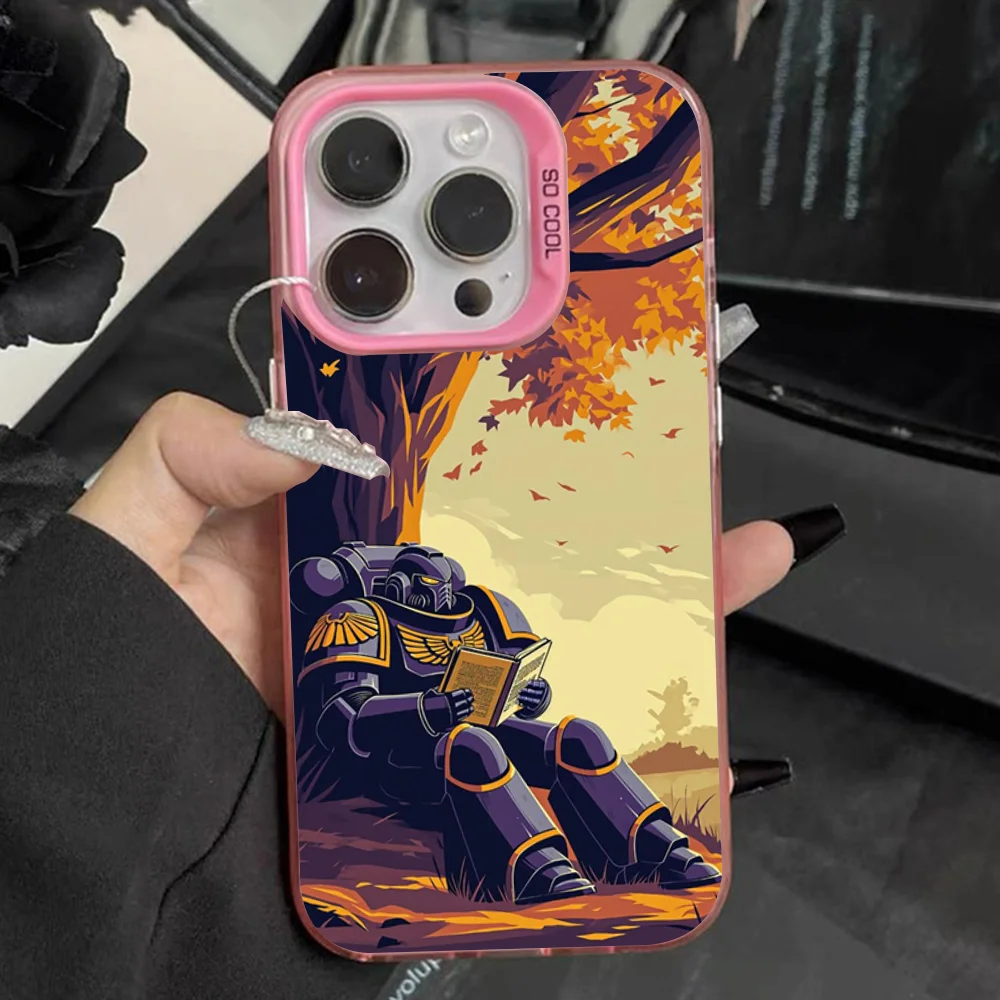 

W-Warhammers 4000 Phone Case For iPhone 16,15,14,13,12,11,Pro,Max,Plus,Mini,XS,SE Anti Fall Pink Matte Hard Bumper