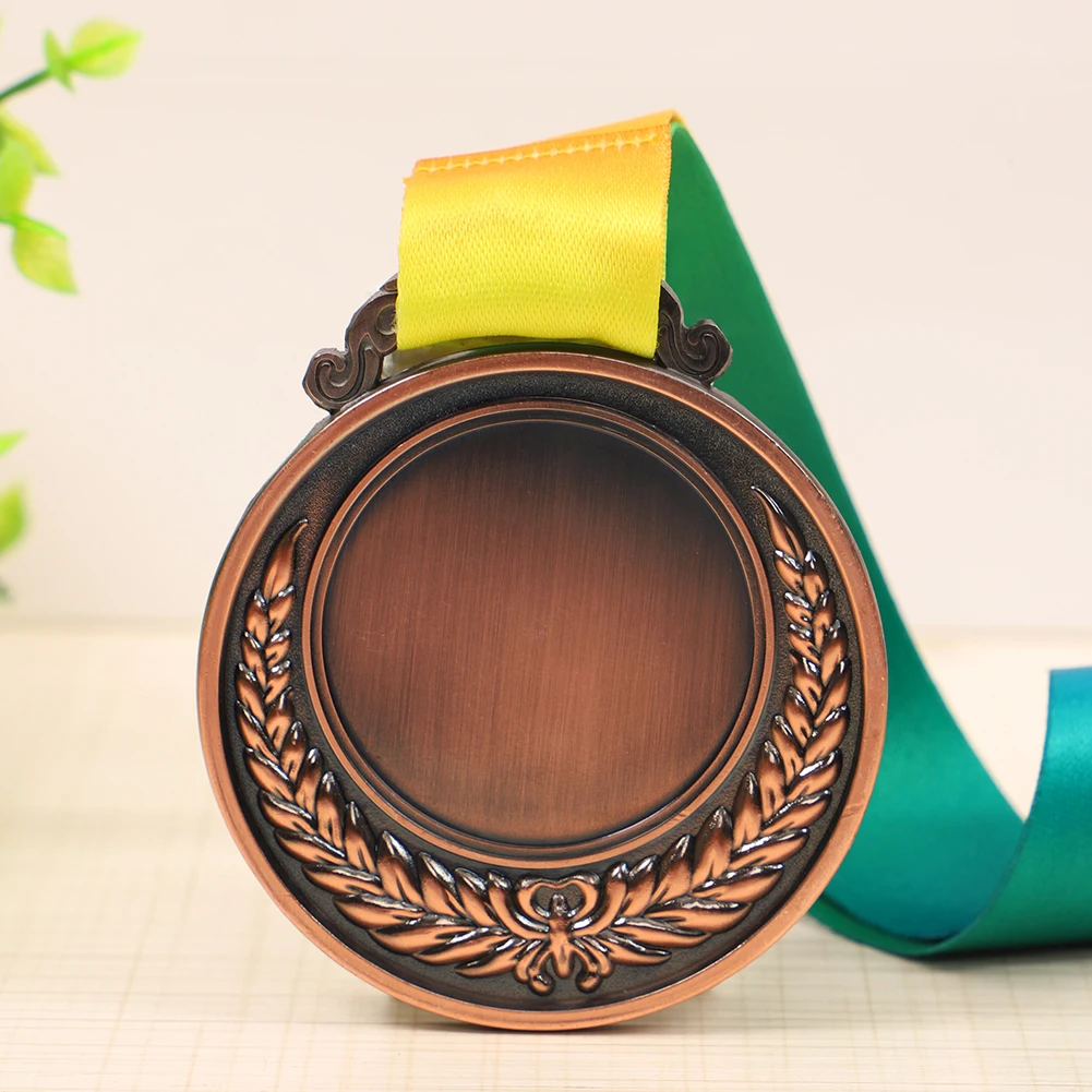 2 Inches Gold Silver Bronze Award Medal with Neck Ribbon Metal Medal Round for Kids  Sports Meeting