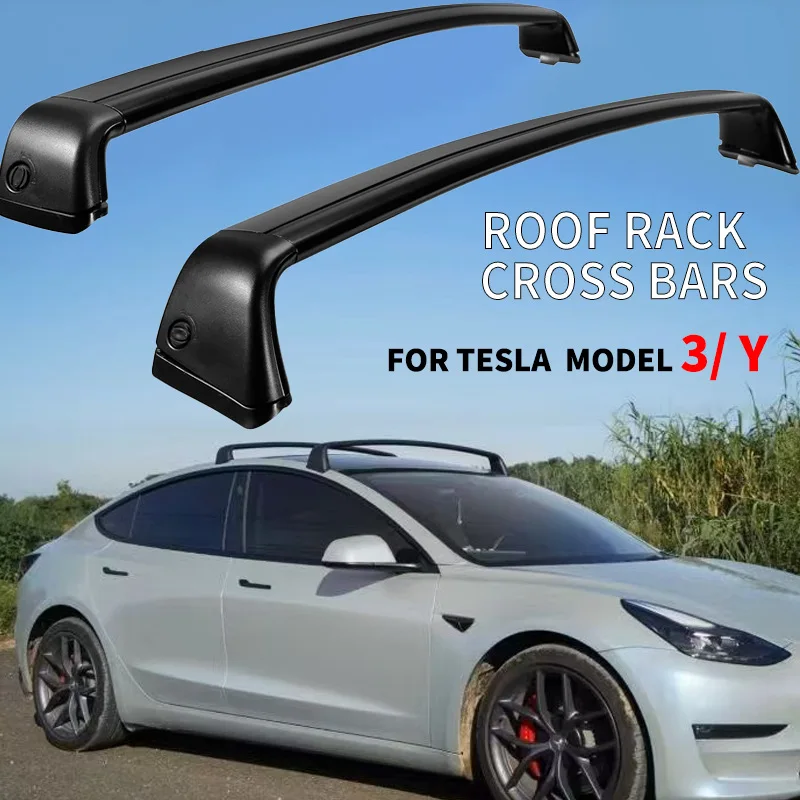 Applicable for 24Tesla Model 3 Y Dedicated Roof Rack Aluminum Lockable Roof Luggage Carrier Racks Exterior Car Accessories