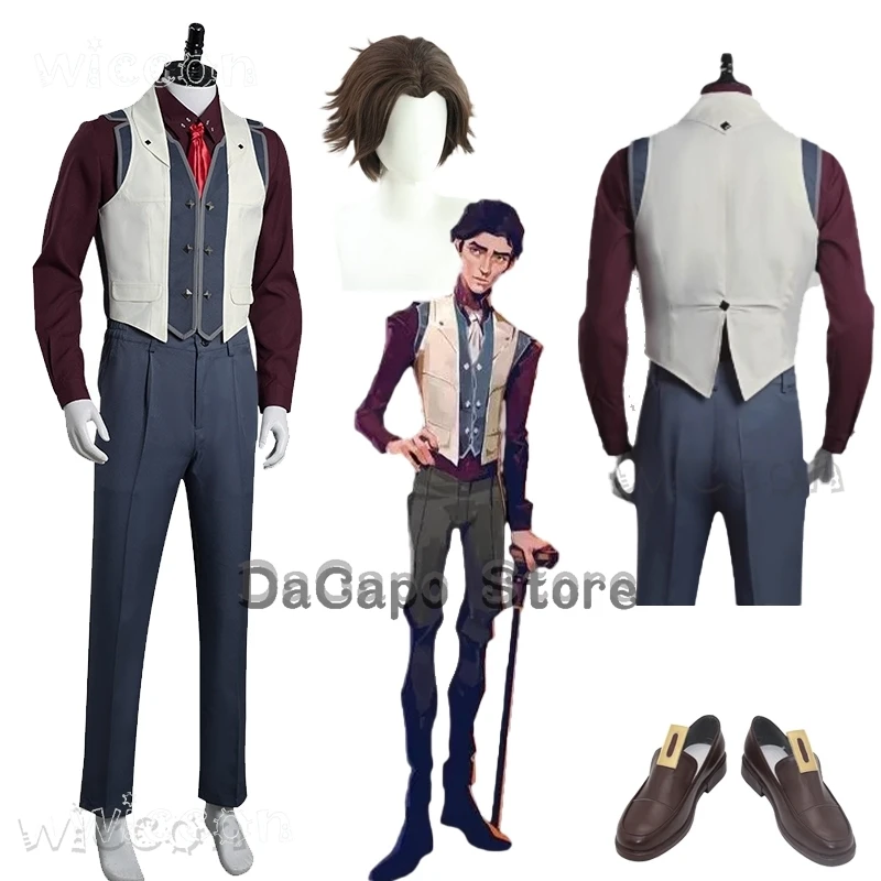 Anime Viktor Arcane Cosplay Costume LOL Shirt Vest Pants Wig Victor Outfits Mens Suit Halloween Carnival Party Disguise Clothes