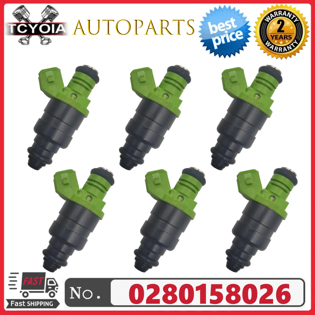 

New 6pcs Fuel Injectors 078133551BB Fits For Audi A6 1997-2005 A4 2002-2005 2.4L 1998-2005 Passat 2.8L