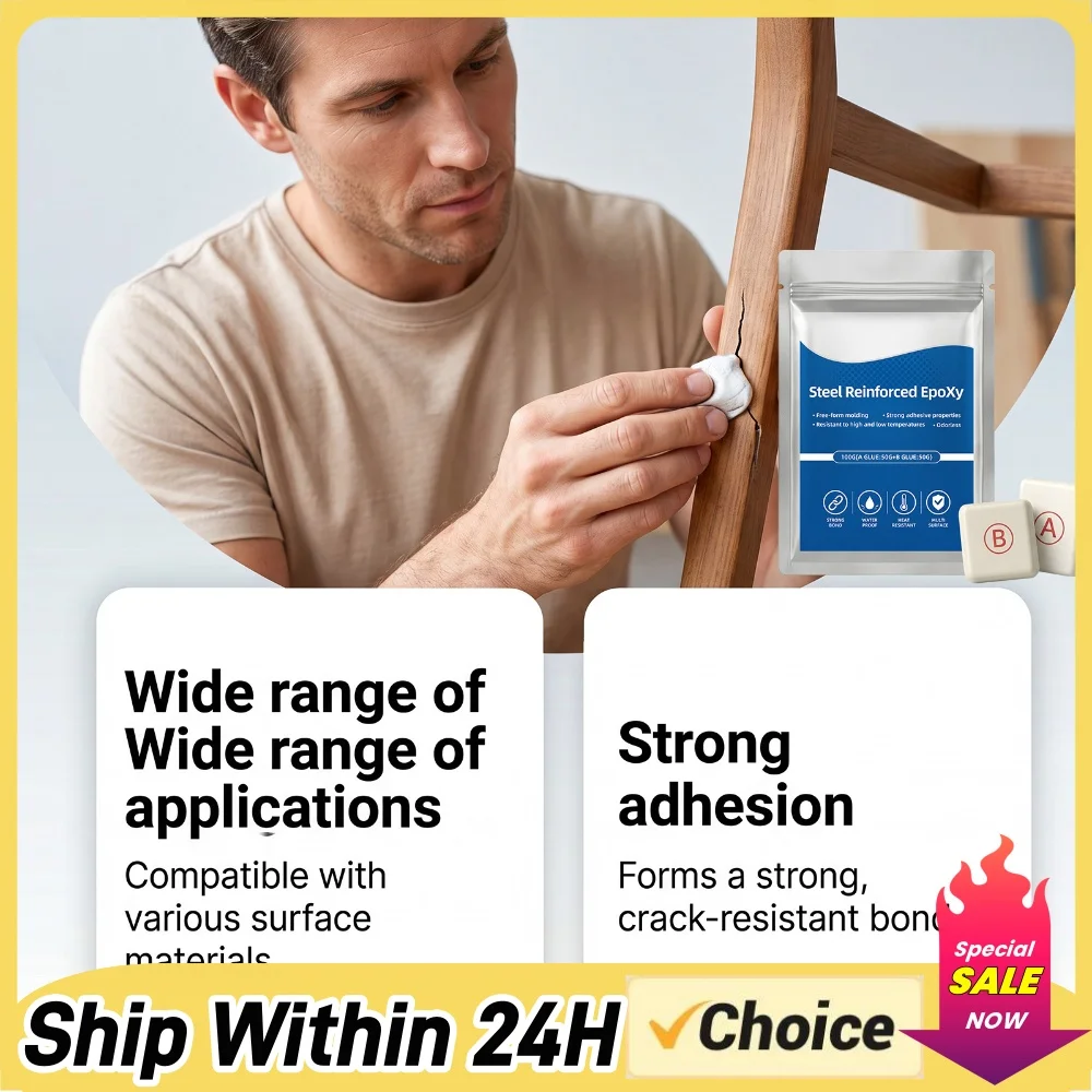 Steel Reinforced Epoxy Putty Heat-Proof Epoxies Putties Repair Kit Multi-Purpose Repairs Clay for Plastic Metal Ceramic