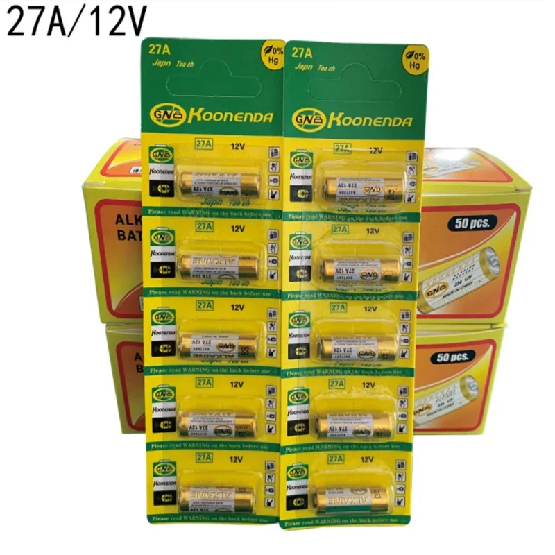 Nuova batteria alcalina a secco 27A 12V A27 per campanello allarme auto telecomandoMN27 MS27 GP27A A27 L828 V27GA ALK27A