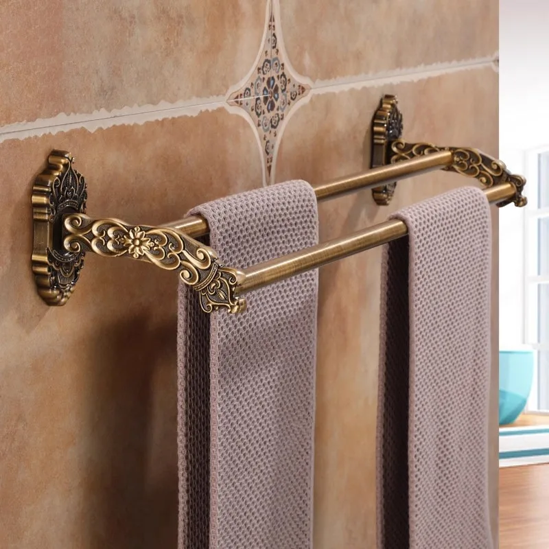 Toilet towel rack European antique bathroom toilet rack set Hardware pendant Bath towel rack No punching