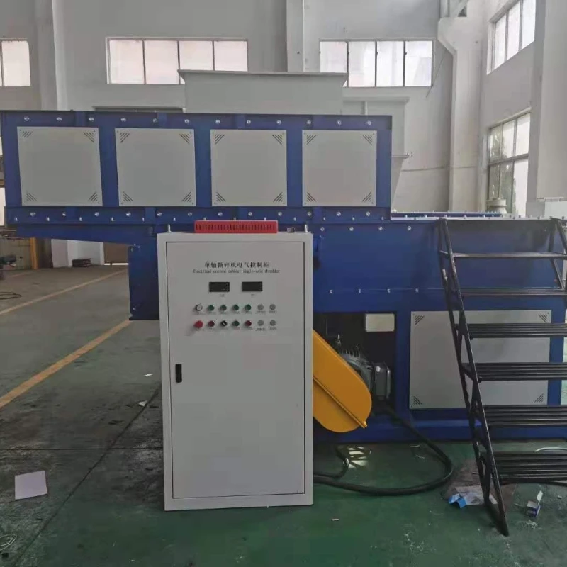 Single Shaft Shredder Industrial Plastic Wood Waste Recycling Machine Heavy Duty Crusher with Hydraulic Pusher and PLC Control