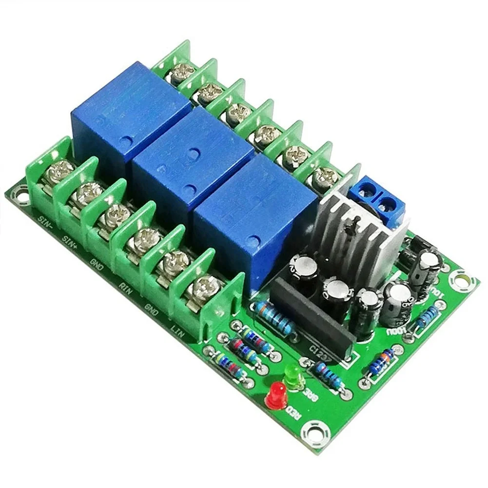 Speaker Protection Module Designed for 2.1 Channel Amplifiers Up to 600W with Relay-Driven Turn-On Delay and DC Protection