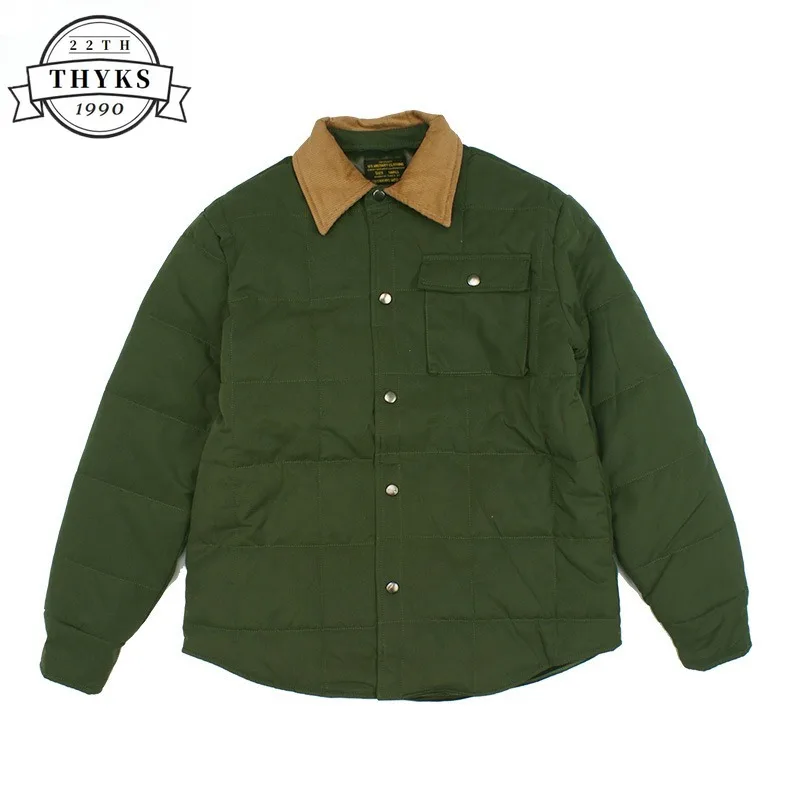Men Retro Corduroy Coats Thicken Warm Quilted Patchwork Outdoor Hiking Camping Parka Casual Tooling Cargo Windbreaker Jackets
