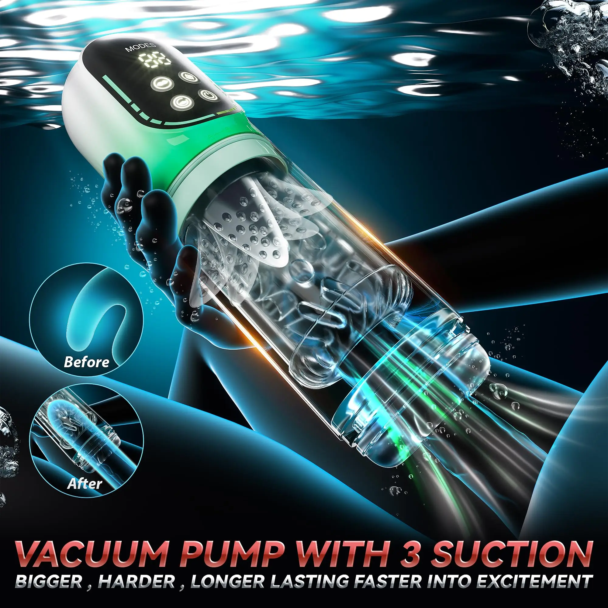 Masturbador masculino con rotación de empuje automática, bomba de pene, máquina de mamada de bolsillo para chupar, Juguetes sexuales con pantalla LED, 2024