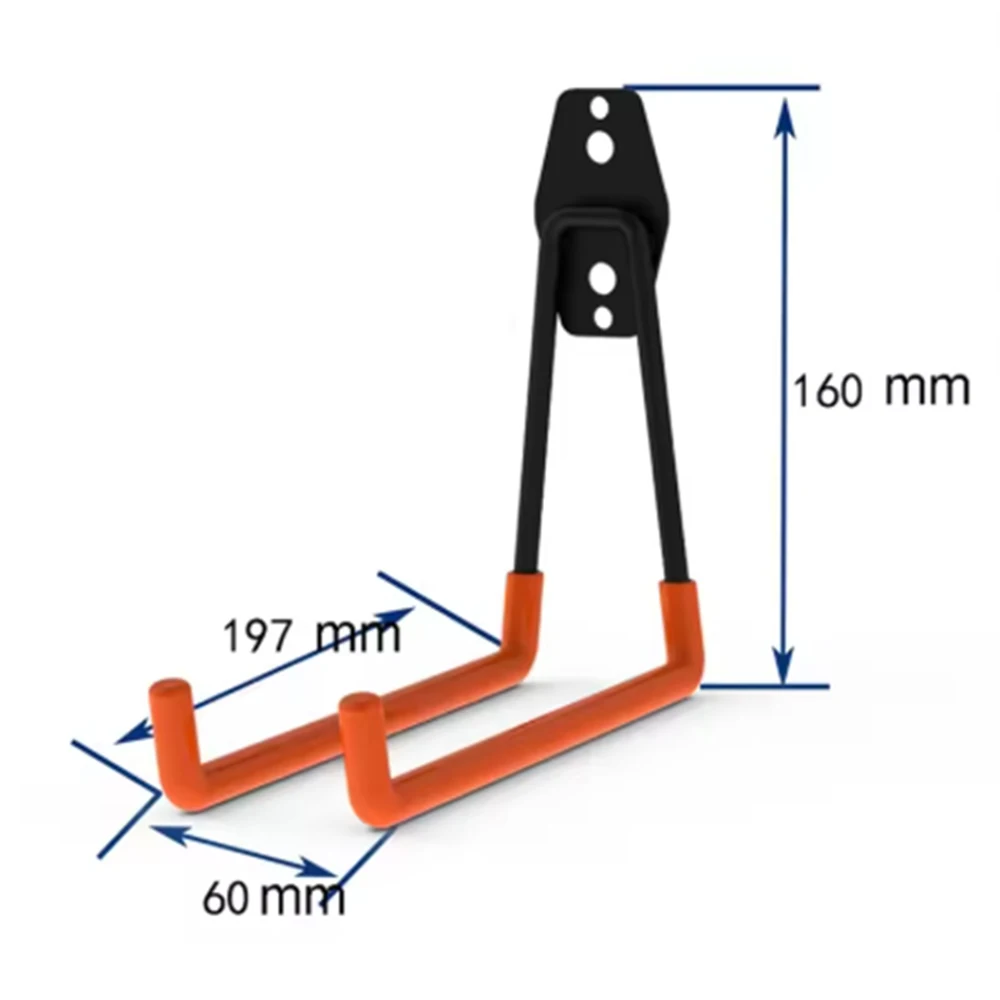 Zware metalen wandhaak voor garage, fietsen, ladders, antislip, voor tuin gereedschap, werkplaats
