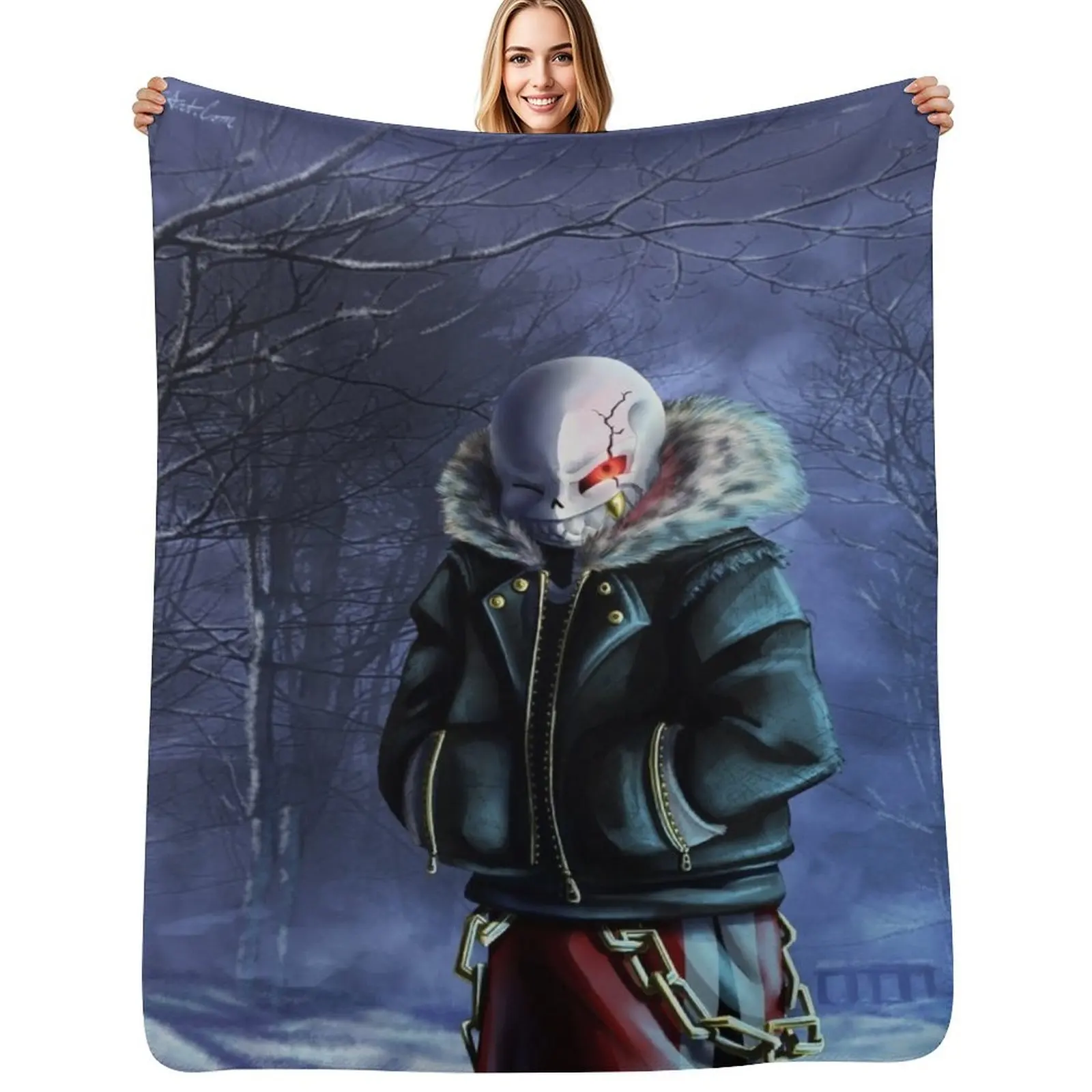 

Underfell Sans Throw Blanket All Season Soft Lightweight Blanket for Home