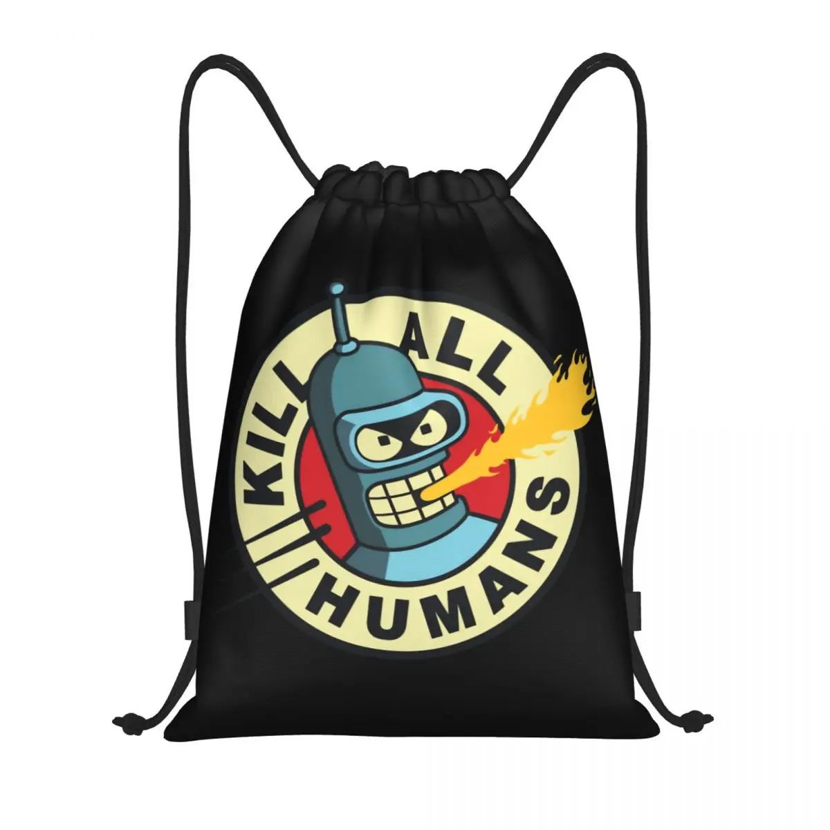 Comedy Animation Futuramas Drawstring Backpack Women Men Sport Gym Sackpack Foldable Training Bag Sack